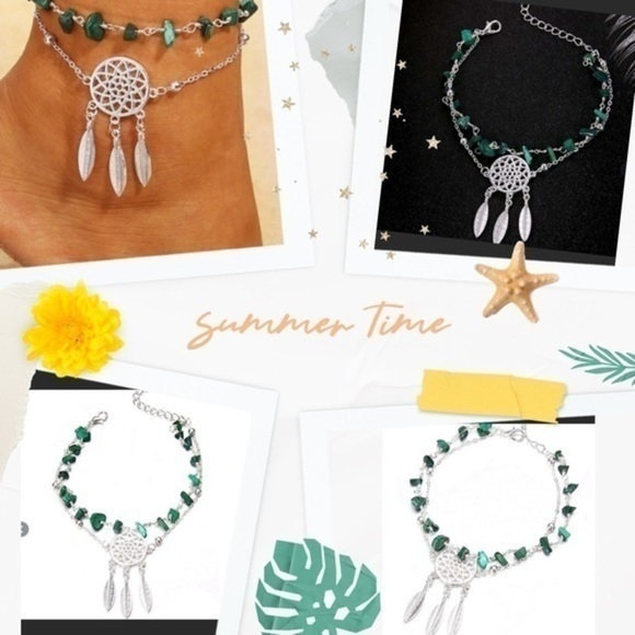 Dream catcher feathers Anklet - Picture 2 of 5